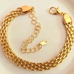 🌟 New Gold-plated Stainless Steel Mesh Silky Smooth Bracelet Adjustable 🌟